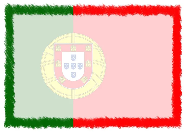 Portekiz ulusal bayrağı ile yapılan sınır. — Stok fotoğraf