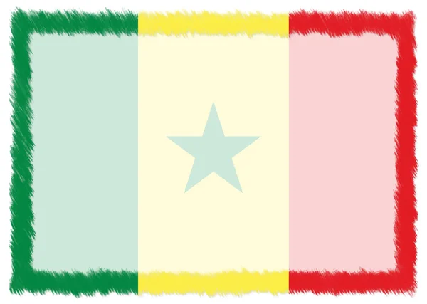 Frontera hecha con bandera nacional de Senegal . — Foto de Stock