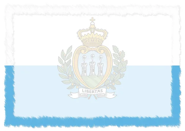 Grens met de nationale vlag van San Marino. — Stockfoto