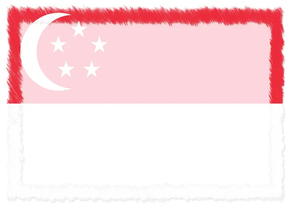 Border made with Singapore national flag. — Stock Photo, Image