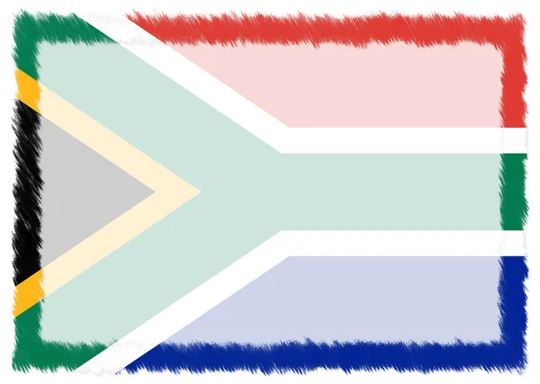 Gräns med Sydafrikas nationella flagga. — Stockfoto