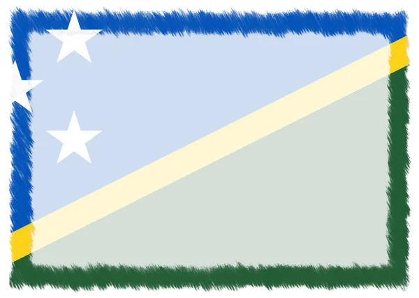 Frontière avec le drapeau national des Îles Salomon . — Photo