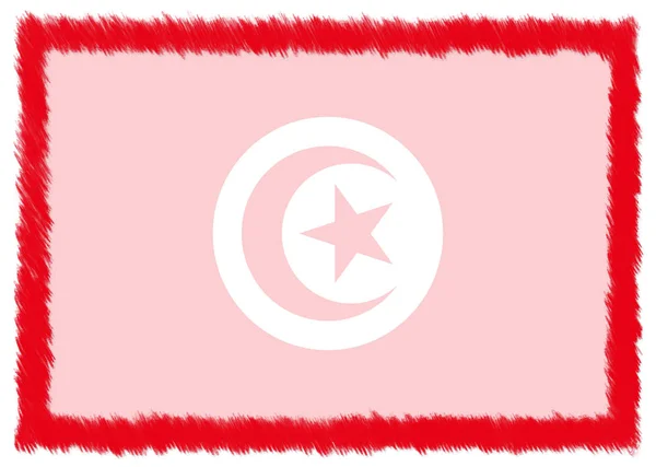 Gräns med Tunisiens nationella flagga. — Stockfoto