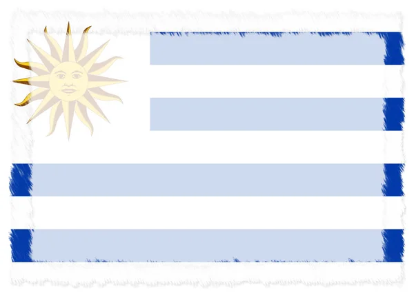 与乌拉圭国旗接壤的边界. — 图库照片