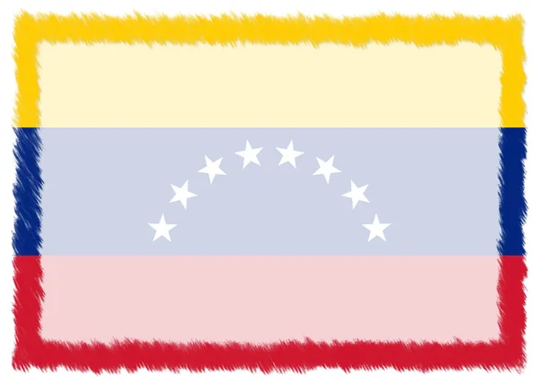 ベネズエラ国旗で作られた国境. — ストック写真