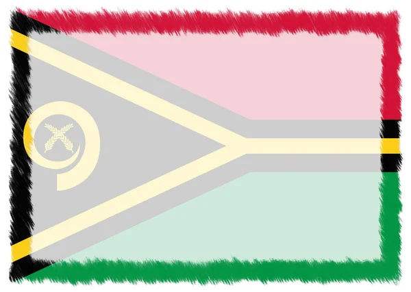 Frontera hecha con bandera nacional de Vanuatu . —  Fotos de Stock