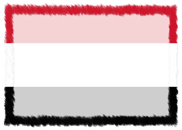 Frontera hecha con bandera nacional de Yemen . — Foto de Stock