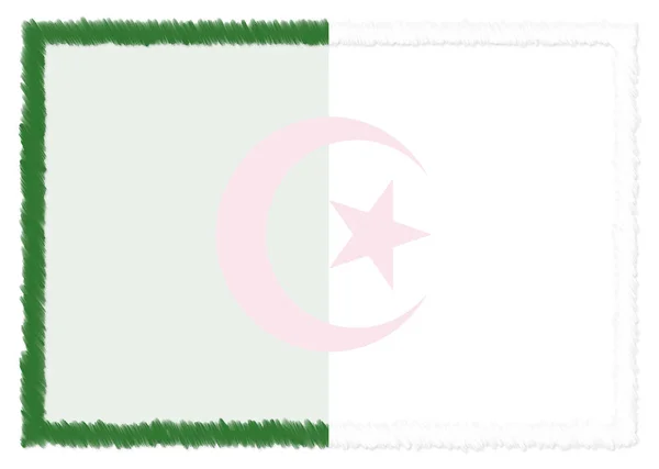 Gräns med Algeriets nationella flagga. — Stockfoto