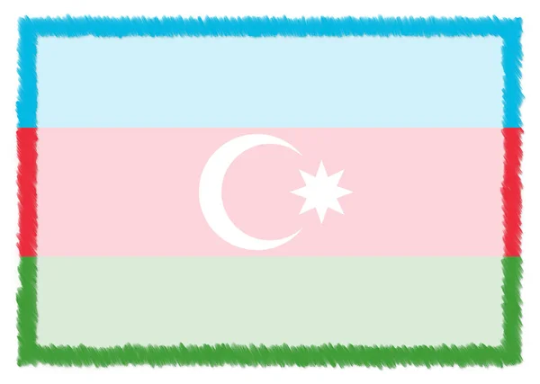 Frontiera con bandiera nazionale azera . — Foto Stock