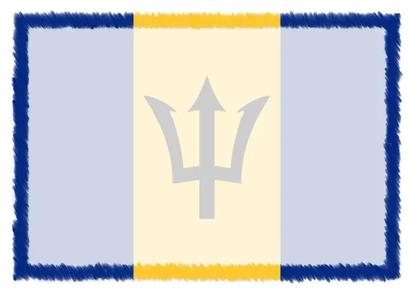 Border made with Barbados national flag. — Stock Photo, Image