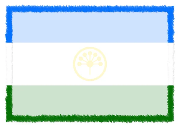 Frontière avec drapeau national du Bachkortostan . — Photo