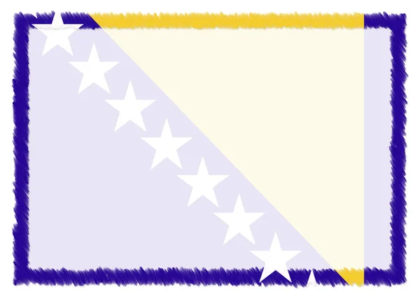 Граница с национальным флагом Боснии и Герцеговины . — стоковое фото