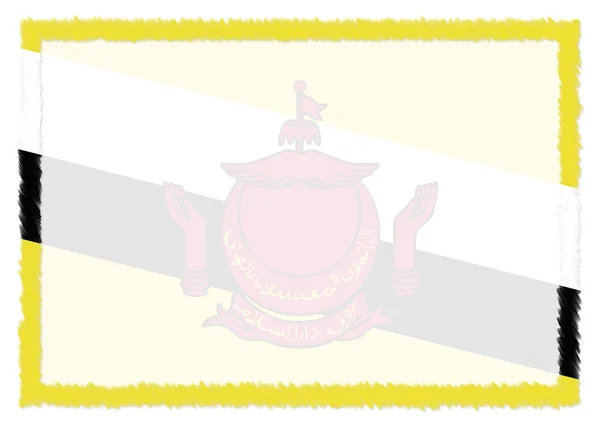Gräns med Bruneis nationella flagga. — Stockfoto