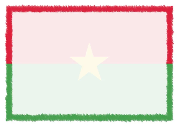 Frontiera con bandiera nazionale del Burkina Faso . — Foto Stock