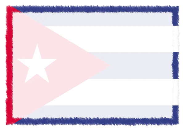 Frontiera con bandiera nazionale di Cuba . — Foto Stock