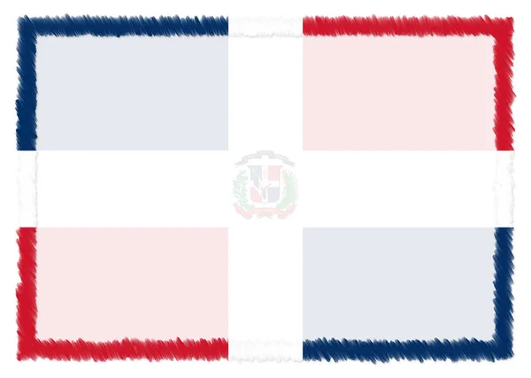 Granica z banderą Dominikany. — Zdjęcie stockowe