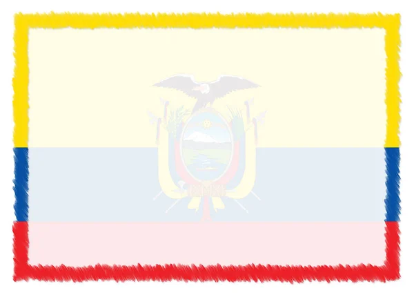 에콰도르 국기 와의 국경. — 스톡 사진