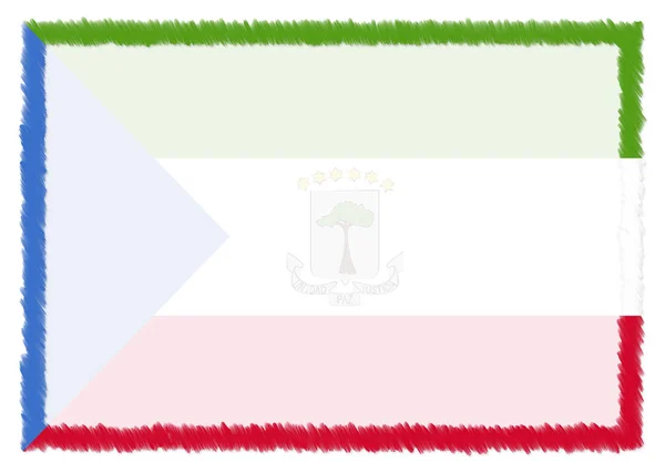 与赤道几内亚国旗接壤的边界. — 图库照片