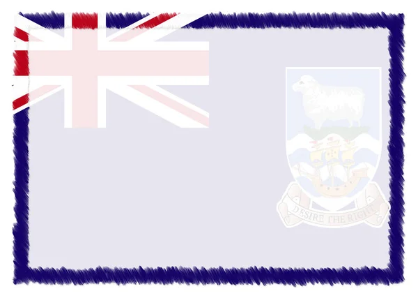 Σύνορα με την εθνική σημαία της νήσου Φώκλαντ. — Φωτογραφία Αρχείου