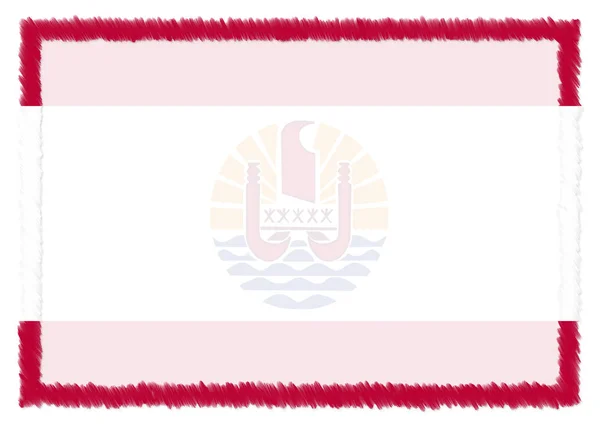 Grenze mit französischer Polynesien-Nationalflagge. — Stockfoto