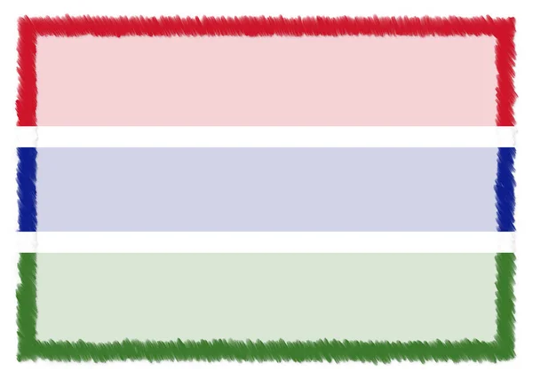 Gräns med nationell flagga i Gambia. — Stockfoto
