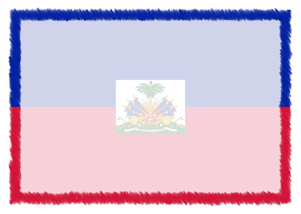 Grens met de nationale vlag van Haïti. — Stockfoto