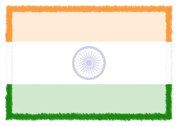 인도 국기로 만든 국경. — 스톡 사진
