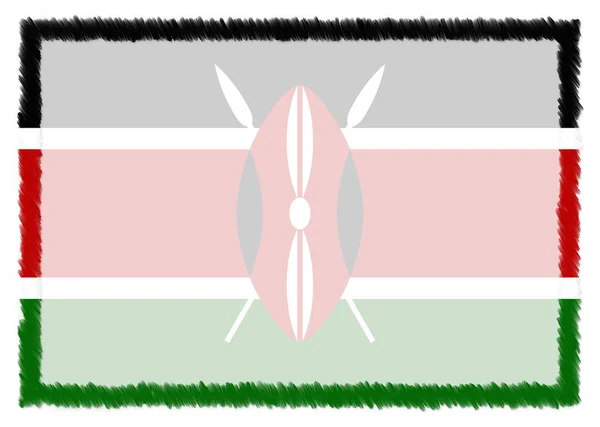 Grenze mit kenianischer Nationalflagge. — Stockfoto