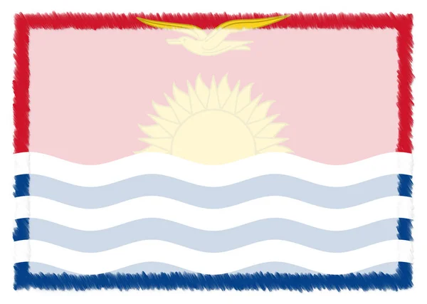 Sınır Kiribati ulusal bayrağıyla yapıldı. — Stok fotoğraf