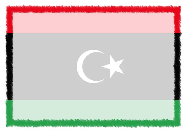 Прапор Лівії з національним прапором.. — стокове фото