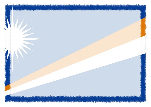 Hranice s národní vlajkou Marshallových ostrovů. — Stock fotografie