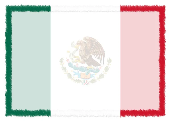 Fronteira feita com bandeira nacional do México . — Fotografia de Stock