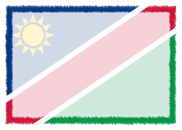 Frontera hecha con bandera nacional de Namibia . — Foto de Stock