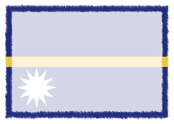 Border made with Nauru national flag. — Stock Photo, Image