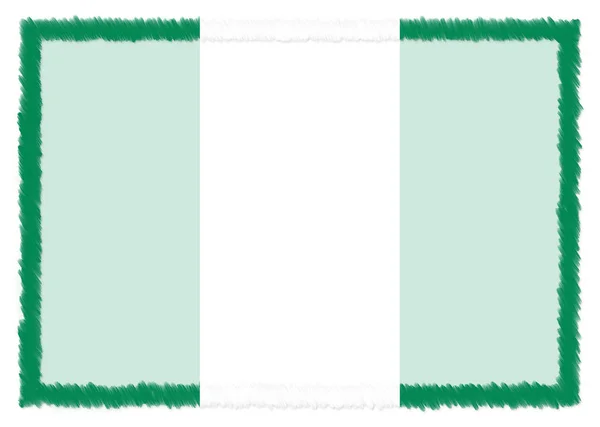 Frontière avec le drapeau national du Nigeria . — Photo