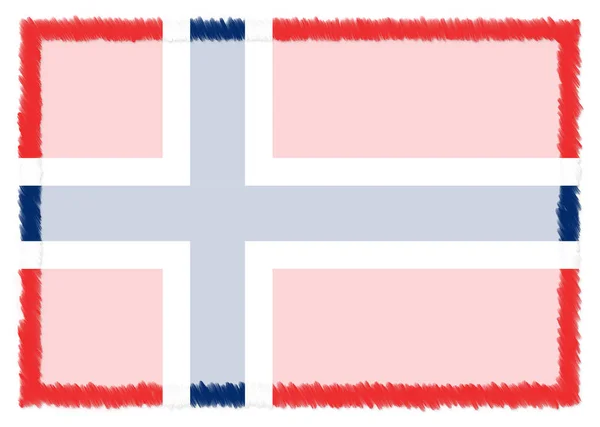 Frontera hecha con bandera nacional de Noruega . —  Fotos de Stock