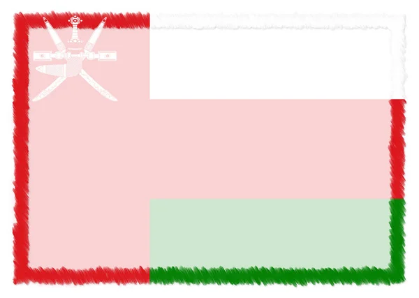 Frontiera realizzata con bandiera nazionale dell'Oman . — Foto Stock