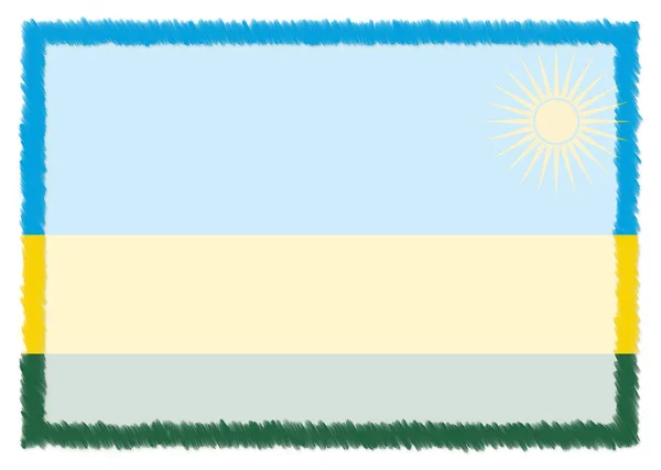ルワンダ国旗で作られた国境. — ストック写真