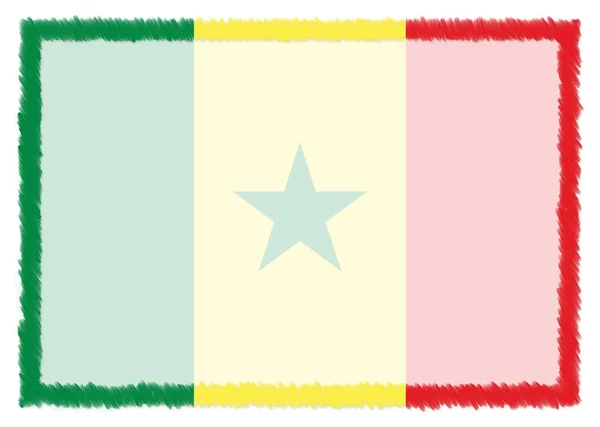 Frontière avec le drapeau national du Sénégal . — Photo