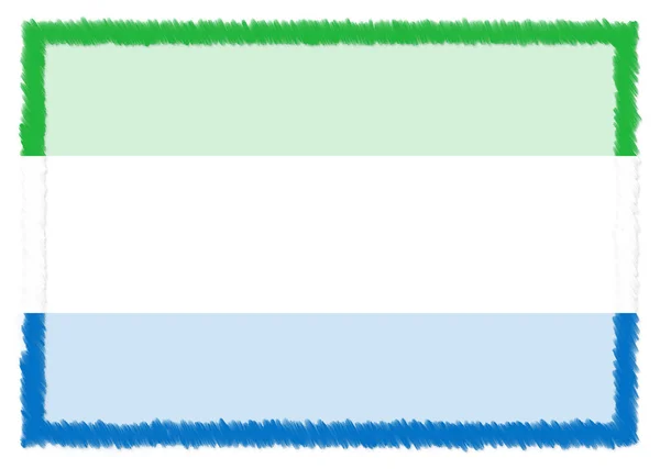 Sierra Leone nemzeti zászlóval készült határ. — Stock Fotó