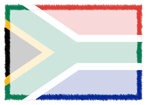 Grens met de Zuid-Afrikaanse nationale vlag. — Stockfoto