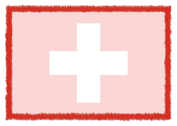 스위스 국기 와의 국경. — 스톡 사진