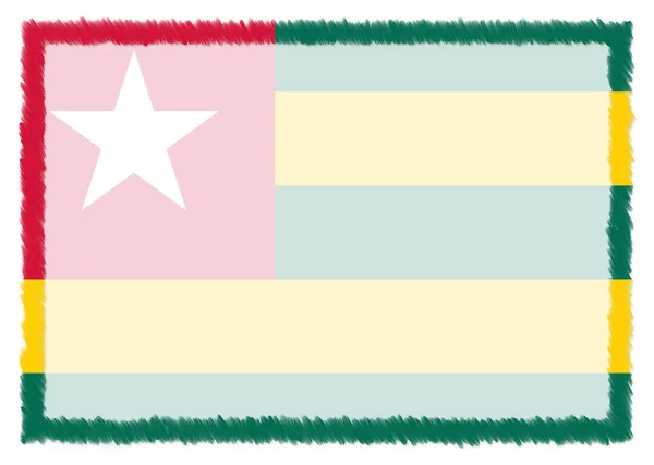 Frontiera con bandiera nazionale del Togo . — Foto Stock