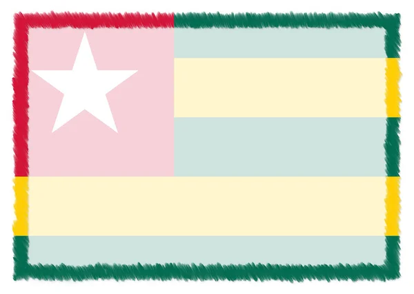 Border made with Togo national flag. — Stok Foto