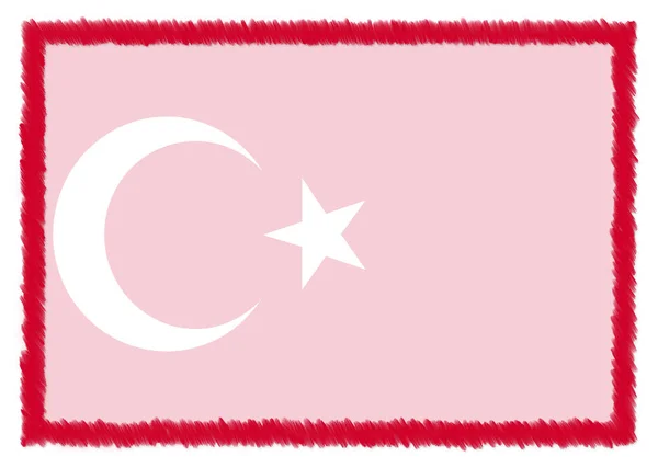 Gräns med Turkiets nationella flagga. — Stockfoto