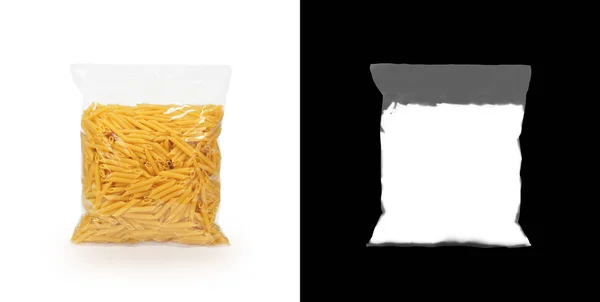 Transparent plastic pasta bag "penne rigate" — Stock Photo, Image