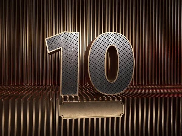 Number 10 with small holes — Stock Photo, Image