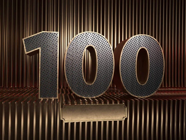 Number 100 with small holes — Stock Photo, Image