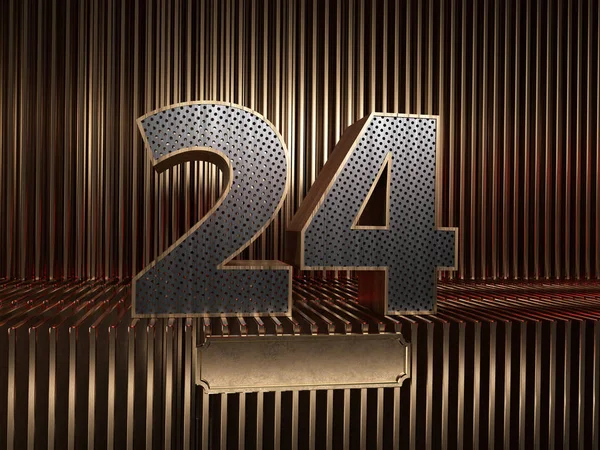 Numer 24 z małymi otworami — Zdjęcie stockowe