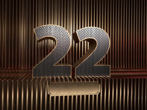 Numer 22 z małymi otworami — Zdjęcie stockowe